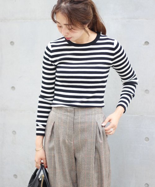 Spick & Span（スピックアンドスパン）の「WASHABLE WOOL リブCREW◆（ニット/セーター・レディース・ブラック/レッド/マスタード/ブラック×ホワイト/ナチュラル・FREE）」の17枚目の写真
