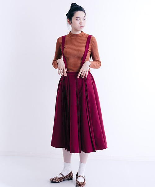 MERLOT（メルロー）の「サスペンダー付きプリーツスカート7184