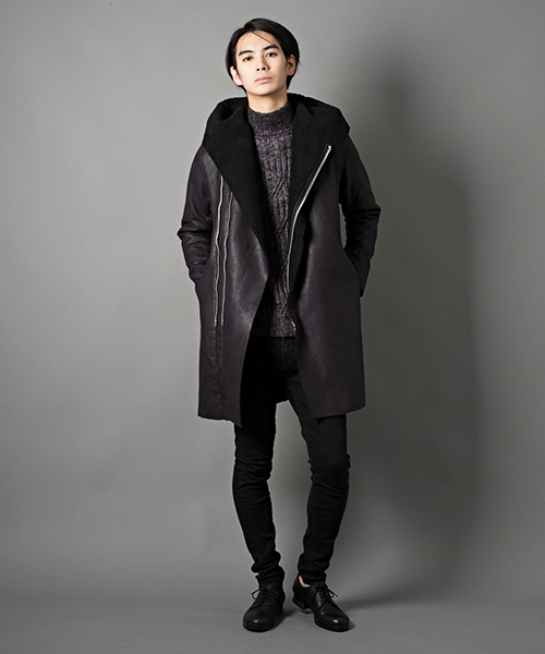 1piu1uguale3 ムートンフードラップコート size6