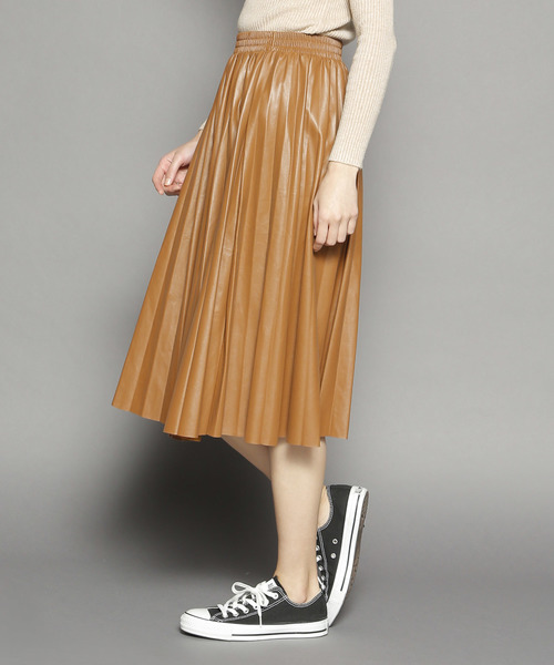 SY3（エスワイスリー）の「レザープリーツスカート（スカート・レディース・キャメル/グレー/ブラック・FREE）」の17枚目の写真