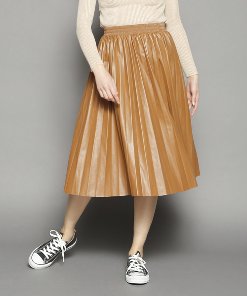 SY3（エスワイスリー）の「レザープリーツスカート（スカート・レディース・キャメル/グレー/ブラック・FREE）」の15枚目の写真