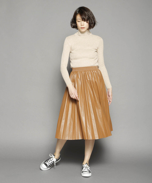 SY3（エスワイスリー）の「レザープリーツスカート（スカート・レディース・キャメル/グレー/ブラック・FREE）」の16枚目の写真