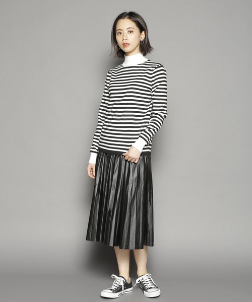 SY3（エスワイスリー）の「レザープリーツスカート（スカート・レディース・キャメル/グレー/ブラック・FREE）」の6枚目の写真