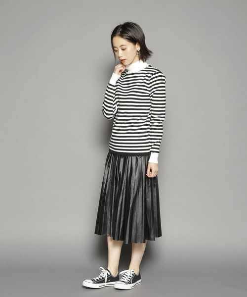 SY3（エスワイスリー）の「レザープリーツスカート（スカート・レディース・キャメル/グレー/ブラック・FREE）」の7枚目の写真
