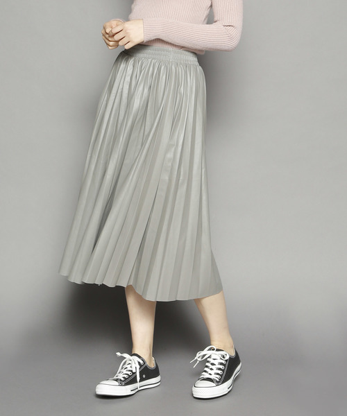 SY3（エスワイスリー）の「レザープリーツスカート（スカート・レディース・キャメル/グレー/ブラック・FREE）」の8枚目の写真