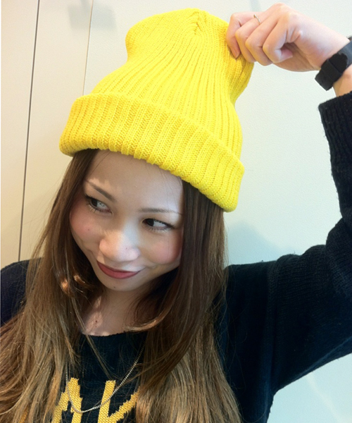 Kastane（カスタネ）の「リブニットキャップ（ニットキャップ/ビーニー・レディース・ホワイト/ブラック/オレンジ/ブルー/チャコールグレー・FREE）」の5枚目の写真