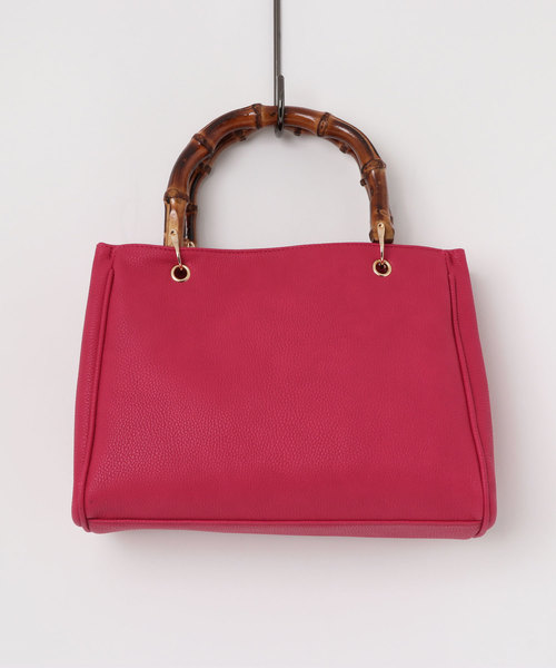 RIVE DROITE（リヴドロワ）の「バンブートート（ハンドバッグ・レディース・ホワイト/ピンク/ライトベージュ・FREE）」の3枚目の写真