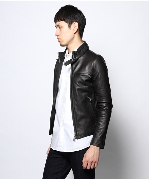 JOURNAL STANDARD(ジャーナルスタンダード)の「ラムライダースジャケット(ライダースジャケット・メンズ・ブラウン/ブラック/キャメル・MEDIUM/LARGE)」の5枚目の写真