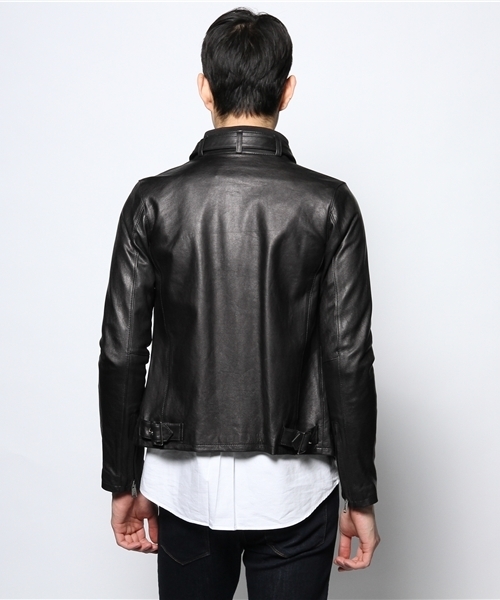 JOURNAL STANDARD(ジャーナルスタンダード)の「ラムライダースジャケット(ライダースジャケット・メンズ・ブラウン/ブラック/キャメル・MEDIUM/LARGE)」の6枚目の写真