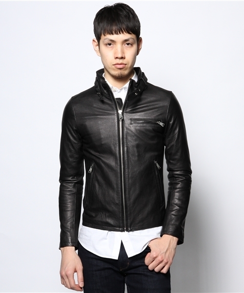 JOURNAL STANDARD(ジャーナルスタンダード)の「ラムライダースジャケット(ライダースジャケット・メンズ・ブラウン/ブラック/キャメル・MEDIUM/LARGE)」の7枚目の写真