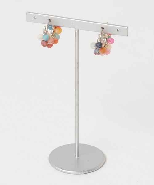 tone(トーン)の「【marinaJEWELRY】SV925SF/mix Agate pave pierced earring(ピアス(両耳用)・レディース・その他・FREE)」の4枚目の写真