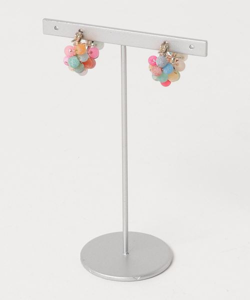 tone(トーン)の「【marinaJEWELRY】SV925SF/mix Agate pave pierced earring(ピアス(両耳用)・レディース・その他・FREE)」の2枚目の写真