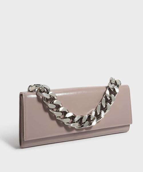 CHARLES & KEITH（チャールズ & キース）の「チェーンハンドルフロントフラップクラッチ / CHAIN HANDLE FRONT FLAP CLUTCH（クラッチバッグ・レディース・ブラック/オリーブ/アイボリー・M）」の10枚目の写真