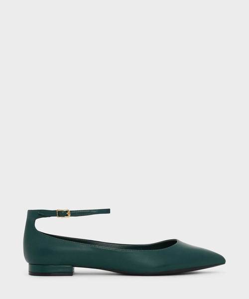 CHARLES & KEITH（チャールズ & キース）の「アンクルストラップフラット / ANKLE STRAP FLATS（パンプス・レディース・ブラック/ピンク/グリーン・22.5cm/23cm/23.5cm/24.5cm/25cm/25.5cm）」の2枚目の写真