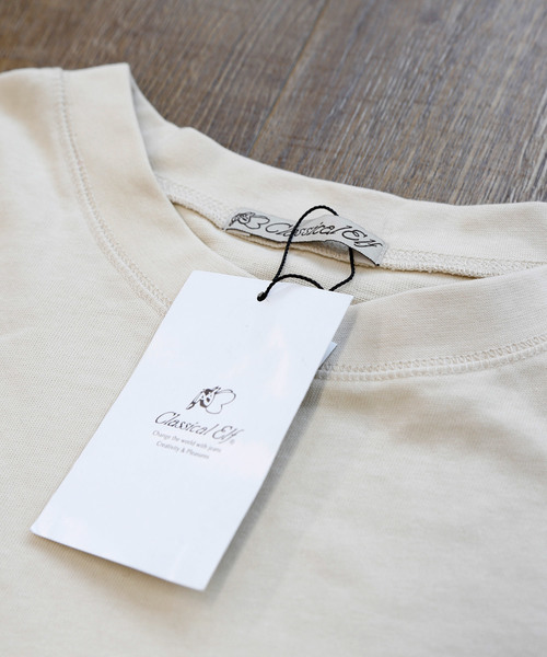 classicalelf（クラシカルエルフ）の「サイドレースアップ編み上げビックTシャツ（Tシャツ/カットソー・レディース・ブラック/ベージュ/モカ・MEDIUM/X-LARGE）」の4枚目の写真
