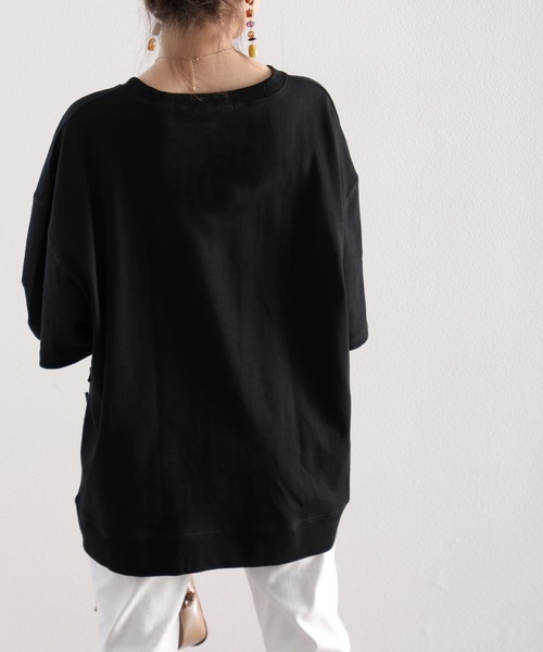 classicalelf（クラシカルエルフ）の「サイドレースアップ編み上げビックTシャツ（Tシャツ/カットソー・レディース・ブラック/ベージュ/モカ・MEDIUM/X-LARGE）」の17枚目の写真