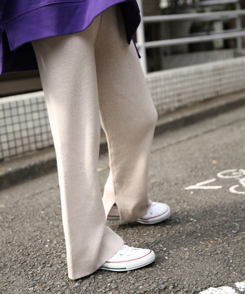 LOWRYS FARM（ローリーズファーム）の「ウールコンニットパンツ　818314（その他パンツ・レディース・ブラウン/アイボリー/ブラック・FREE）」の2枚目の写真