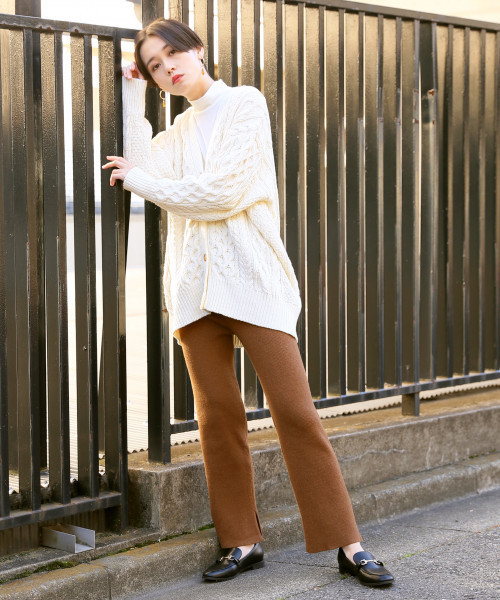 LOWRYS FARM（ローリーズファーム）の「ウールコンニットパンツ　818314（その他パンツ・レディース・ブラウン/アイボリー/ブラック・FREE）」の14枚目の写真