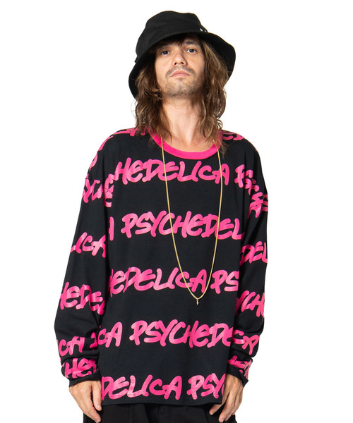 glamb(グラム)の「【glamb】サイケデリカボーダーロンティー(Tシャツ/カットソー・メンズ・ホワイト/ブラック/ネイビー・1/2/0/4/3)」の4枚目の写真