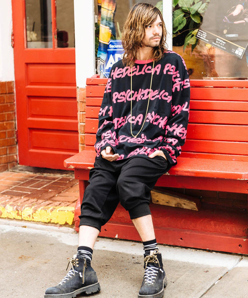 glamb(グラム)の「【glamb】サイケデリカボーダーロンティー(Tシャツ/カットソー・メンズ・ホワイト/ブラック/ネイビー・1/2/0/4/3)」の10枚目の写真
