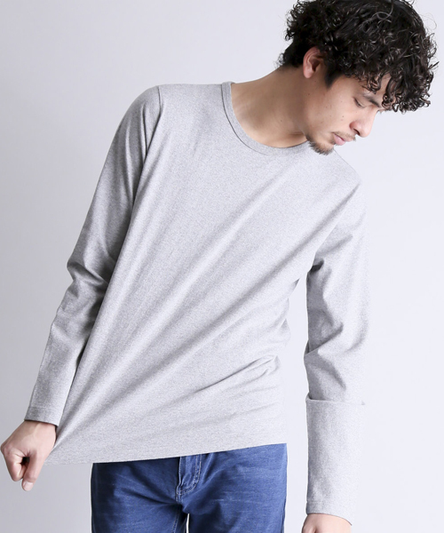 Denime（ドゥニーム）の「【MadeInJapan】BASIC CUTSEW/ベーシックカットソークルーネックロンT（Tシャツ/カットソー・メンズ・ホワイト/ブラック/グレー/ネイビー/杢グレー・LARGE/SMALL/MEDIUM/X-SMALL）」の4枚目の写真