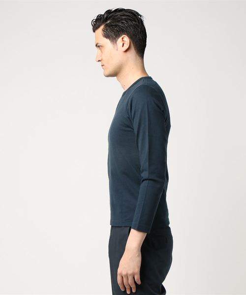 Denime(ドゥニーム)の「BASIC CUTSEW LS CN TEE/ベーシックカットソークルーネックロンT(Tシャツ/カットソー・メンズ・ホワイト/ブラック/グレー/ネイビー/杢グレー・SMALL/MEDIUM/LARGE/X-SMALL)」の14枚目の写真