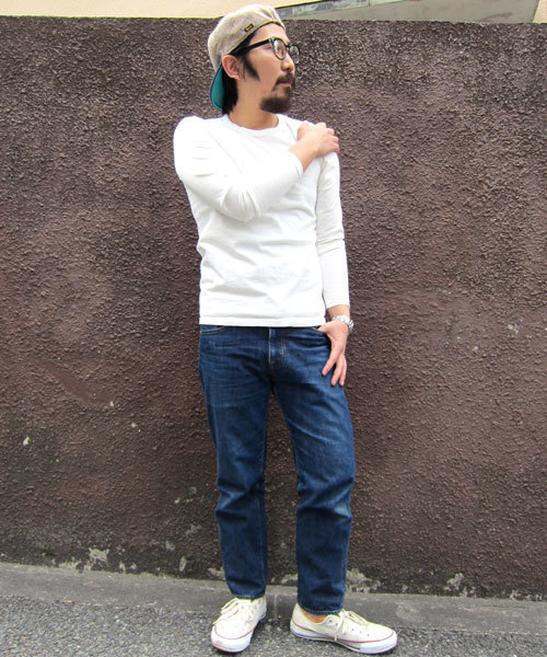 Denime（ドゥニーム）の「【MadeInJapan】BASIC CUTSEW/ベーシックカットソークルーネックロンT（Tシャツ/カットソー・メンズ・ホワイト/ブラック/グレー/ネイビー/杢グレー・LARGE/SMALL/MEDIUM/X-SMALL）」の18枚目の写真