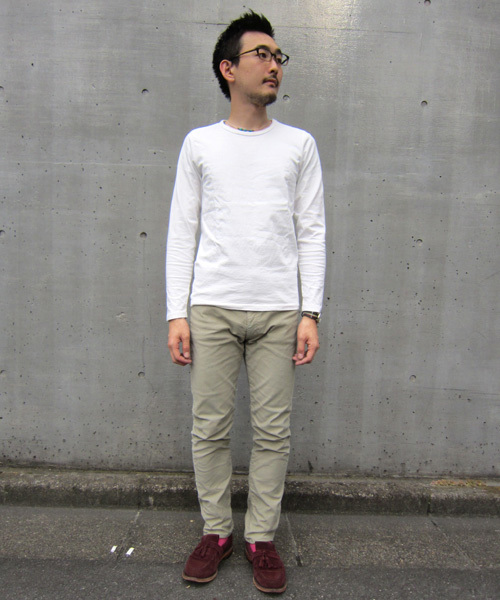 Denime(ドゥニーム)の「BASIC CUTSEW LS CN TEE/ベーシックカットソークルーネックロンT(Tシャツ/カットソー・メンズ・ホワイト/ブラック/グレー/ネイビー/杢グレー・SMALL/MEDIUM/LARGE/X-SMALL)」の8枚目の写真