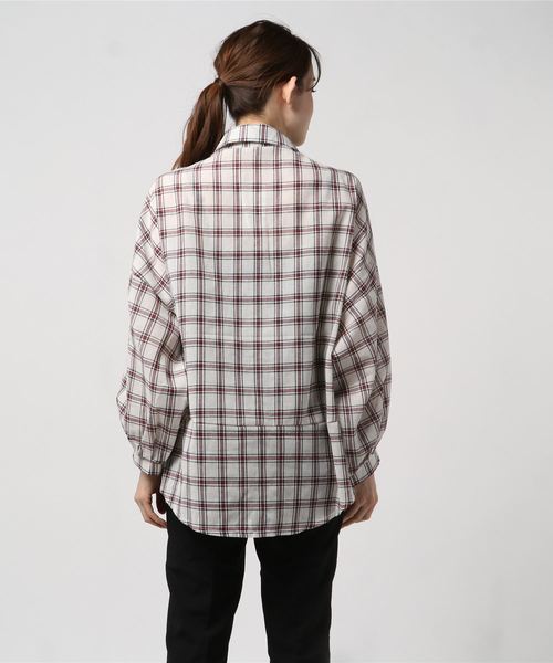 LUGG NAGG(ラグナグ)の「【Jewelobe/ ジュエローブ】 ボリュームスリーブチェックシャツ(シャツ/ブラウス・レディース・ネイビー/レッド/オフホワイト・FREE)」の4枚目の写真