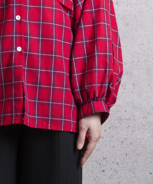 LUGG NAGG(ラグナグ)の「【Jewelobe/ ジュエローブ】 ボリュームスリーブチェックシャツ(シャツ/ブラウス・レディース・ネイビー/レッド/オフホワイト・FREE)」の8枚目の写真