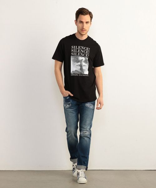 ARMANI EXCHANGE(アルマーニエクスチェンジ)の「【A|Xアルマーニ エクスチェンジ】メッセージ&フォトデザイン クルーネック半袖Tシャツ(Tシャツ/カットソー・メンズ・ホワイト/ブラック・SMALL/MEDIUM/LARGE/X-LARGE/X-SMALL)」の9枚目の写真