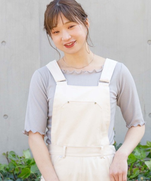 flower(フラワー)の「メロウリブティーズ(Tシャツ/カットソー・レディース・アイボリー/グレー/パープル/ベージュ/ブラウン・FREE)」の3枚目の写真