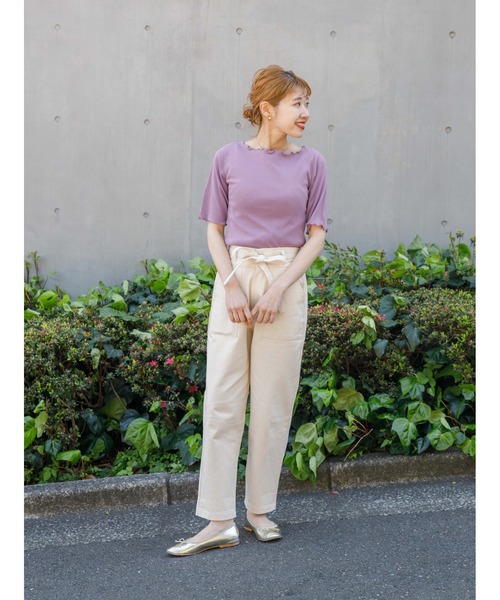 flower(フラワー)の「メロウリブティーズ(Tシャツ/カットソー・レディース・アイボリー/グレー/パープル/ベージュ/ブラウン・FREE)」の17枚目の写真