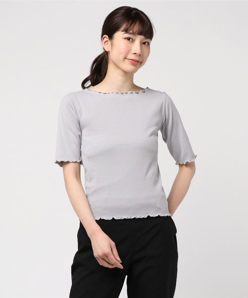 flower(フラワー)の「メロウリブティーズ(Tシャツ/カットソー・レディース・アイボリー/グレー/パープル/ベージュ/ブラウン・FREE)」の9枚目の写真