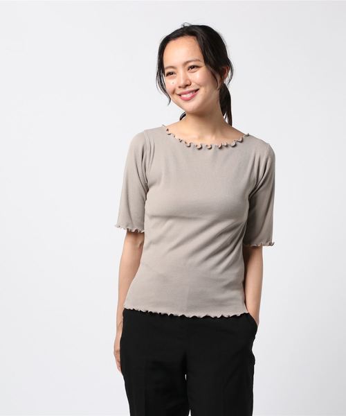 flower(フラワー)の「メロウリブティーズ(Tシャツ/カットソー・レディース・アイボリー/グレー/パープル/ベージュ/ブラウン・FREE)」の21枚目の写真