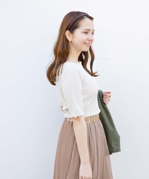 flower(フラワー)の「メロウリブティーズ(Tシャツ/カットソー・レディース・アイボリー/グレー/パープル/ベージュ/ブラウン・FREE)」の22枚目の写真