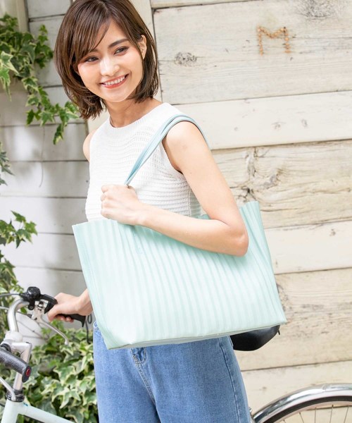 Edit Sheen(エディットシーン)の「キャンディーカラープリーツトート(トートバッグ・レディース・ホワイト/イエロー/ピンク/ミント・FREE)」の3枚目の写真