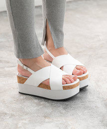 厚底スリングバックデザインサンダル
