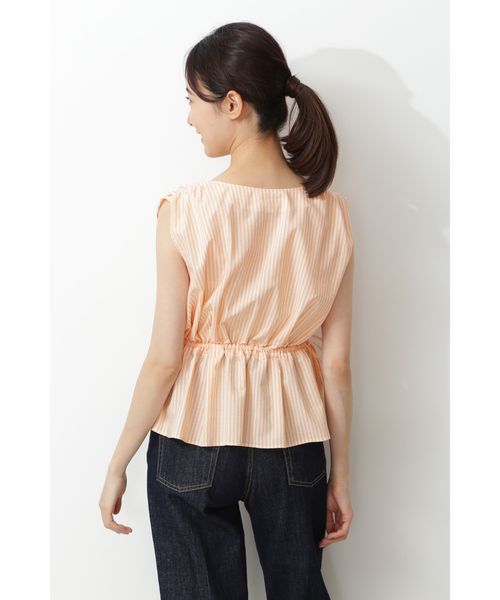 NATURAL BEAUTY BASIC（ナチュラルビューティーベーシック）の「ストライプカシュクールブラウス（シャツ/ブラウス・レディース・ブラウン系その他/オレンジ系その他・MEDIUM/SMALL）」の5枚目の写真