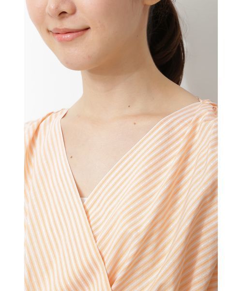 NATURAL BEAUTY BASIC（ナチュラルビューティーベーシック）の「ストライプカシュクールブラウス（シャツ/ブラウス・レディース・ブラウン系その他/オレンジ系その他・MEDIUM/SMALL）」の19枚目の写真