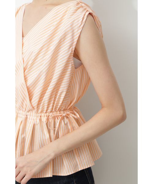 NATURAL BEAUTY BASIC（ナチュラルビューティーベーシック）の「ストライプカシュクールブラウス（シャツ/ブラウス・レディース・ブラウン系その他/オレンジ系その他・MEDIUM/SMALL）」の18枚目の写真