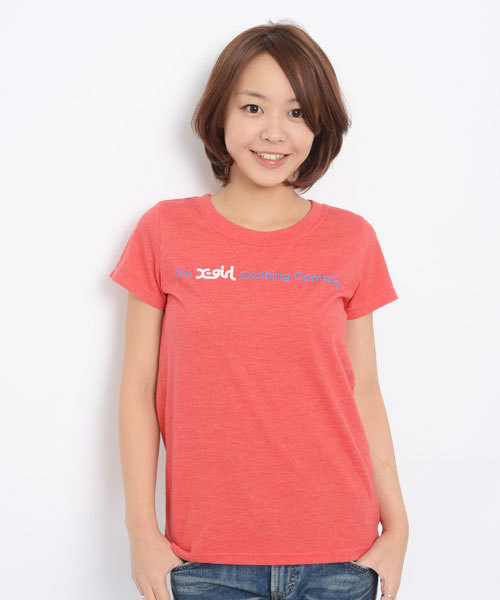 X-girl（エックスガール）の「TXCC LOGO S/S TEE（Tシャツ/カットソー・レディース・ホワイト/ブラック/アッシュグレー/レッド・1/2）」の4枚目の写真