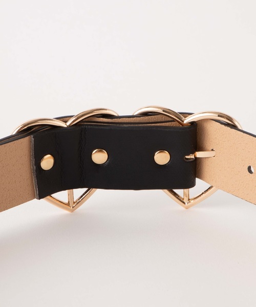 WEGO（ウィゴー）の「WEGO/ダブルハートバックルベルト（ベルト・レディース・ブラック/レッド・FREE）」の9枚目の写真