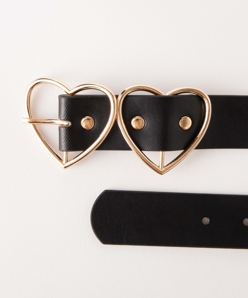 WEGO（ウィゴー）の「WEGO/ダブルハートバックルベルト（ベルト・レディース・ブラック/レッド・FREE）」の10枚目の写真