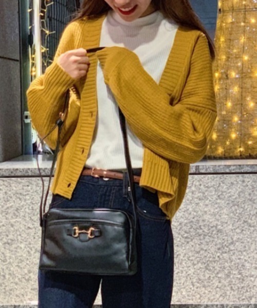 WEGO（ウィゴー）の「WEGO/【WEB限定】ショートリブボリューム袖カーディガン（カーディガン/ボレロ・レディース・アイボリー/ブラック/ベージュ/パープル/ピンク/マスタード/ホワイト/グリーン系その他・FREE）」の7枚目の写真