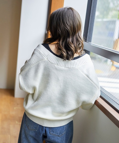 WEGO（ウィゴー）の「WEGO/【WEB限定】ショートリブボリューム袖カーディガン（カーディガン/ボレロ・レディース・アイボリー/ブラック/ベージュ/パープル/ピンク/マスタード/ホワイト/グリーン系その他・FREE）」の14枚目の写真