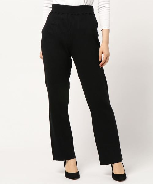 DouDou（ドゥドゥ）の「ニットパンツ（その他パンツ・レディース・ブラック/アイボリー/モカ・FREE）」の2枚目の写真