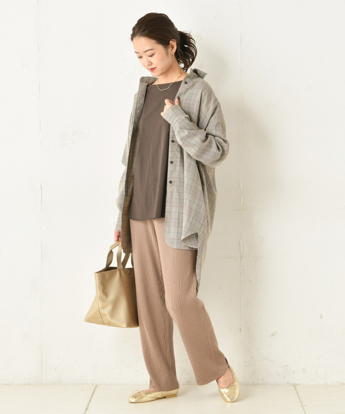 DouDou（ドゥドゥ）の「ニットパンツ（その他パンツ・レディース・ブラック/アイボリー/モカ・FREE）」の7枚目の写真