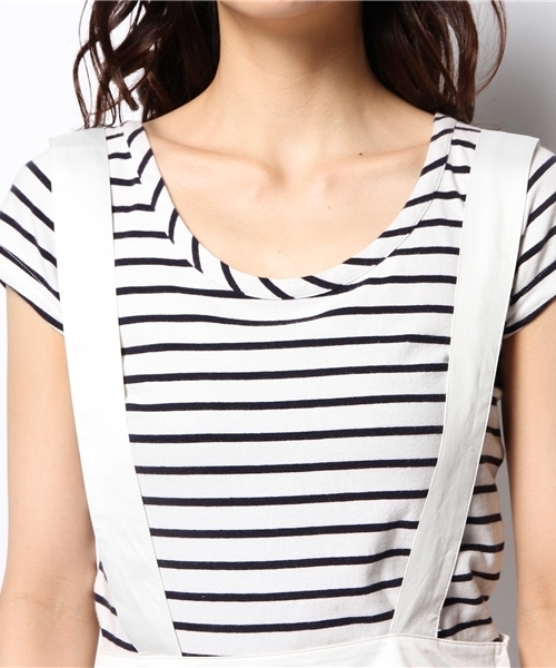 Kastane（カスタネ）の「【Kastane】サスペンダー付きスカート（スカート・レディース・ネイビー/オフホワイト/ライトグレー・FREE）」の10枚目の写真