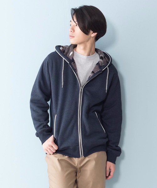 Blue Standard (ブルースタンダード)の「【BLUE STANDARD】裏ボアZIPパーカー モコモコ(パーカー・メンズ・ブラック/その他1/その他2/エメラルド/ネイビー/その他3/杢グレー/グレー系その他/ブラック系その他/ワイン/レッド系その他/グリーン系その他/ブルー系その他・SMALL/MEDIUM/LARGE/X-LARGE)」の13枚目の写真